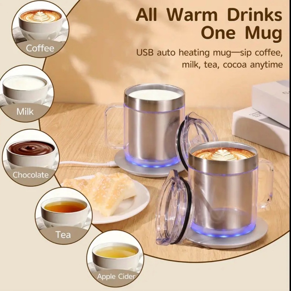 Stainless Steel LED Coffee Mug - Picture 2 of 5